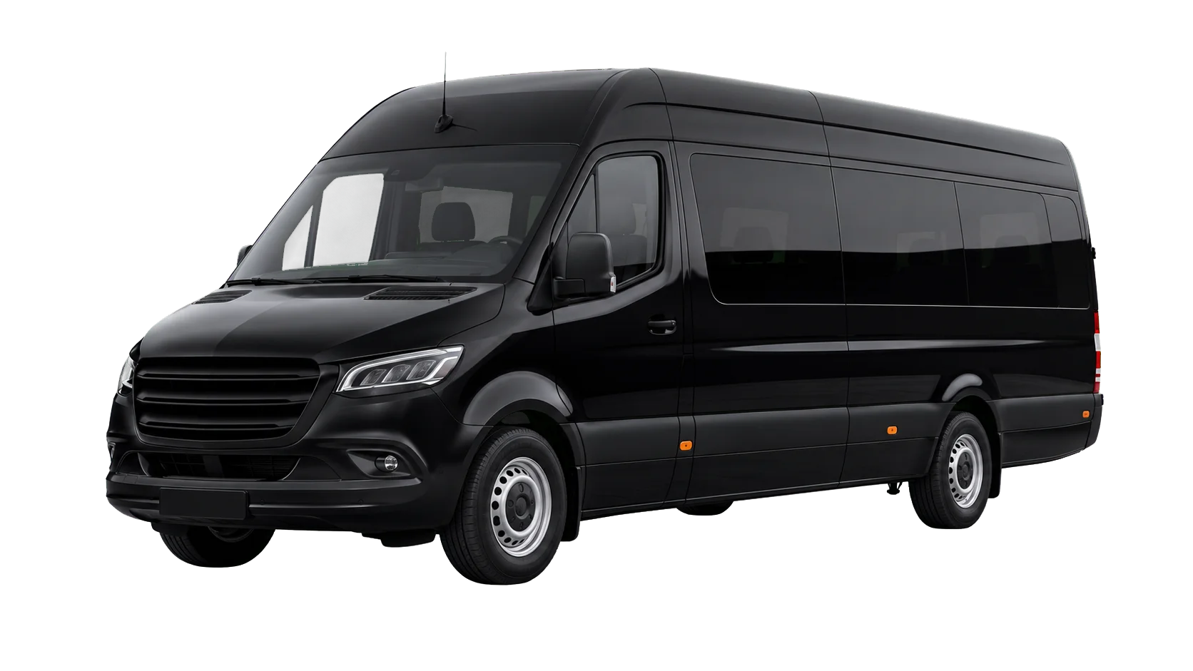 Black private transfer minibus in Valencia
